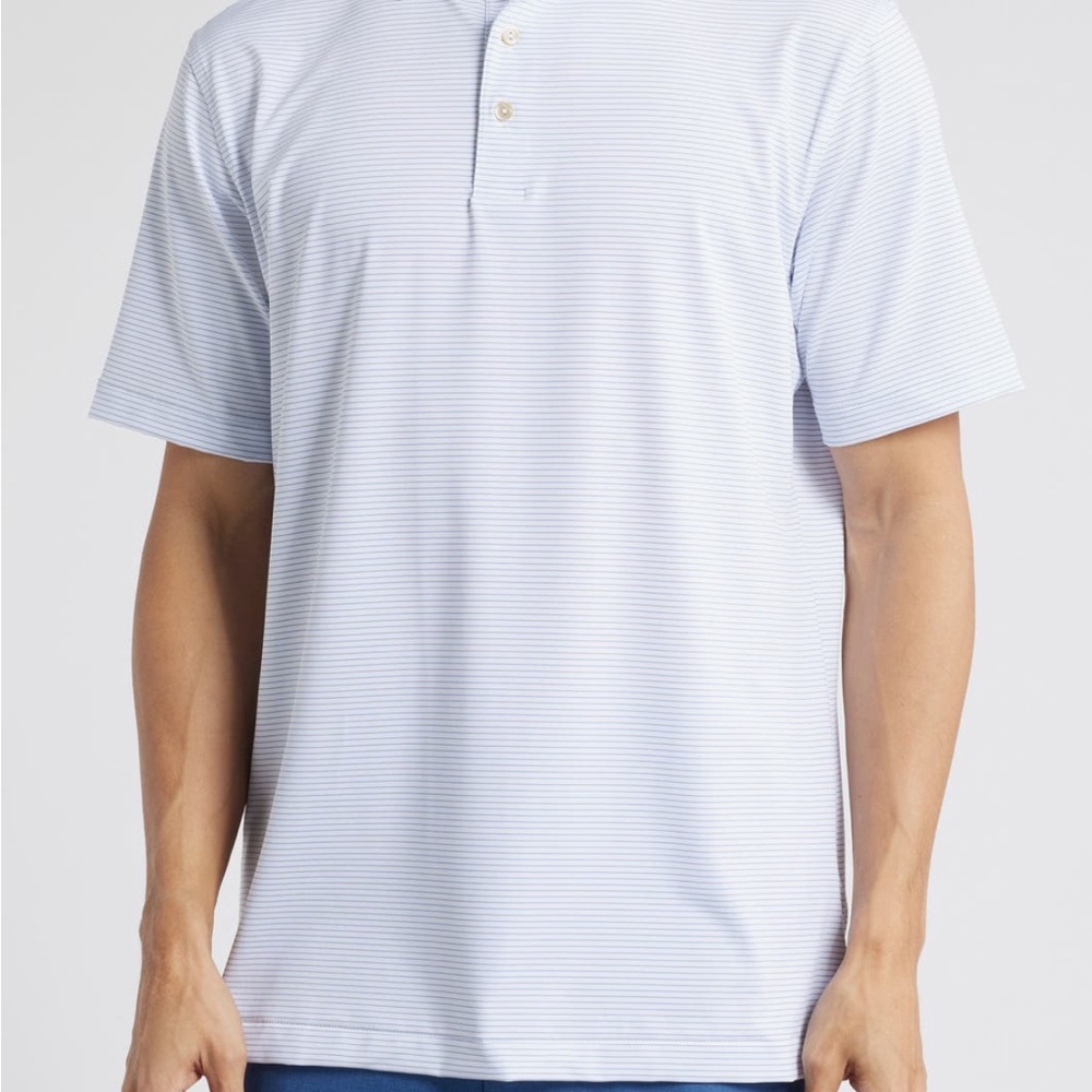 Peter Millar Sky Blue Striped Polo Shirt
